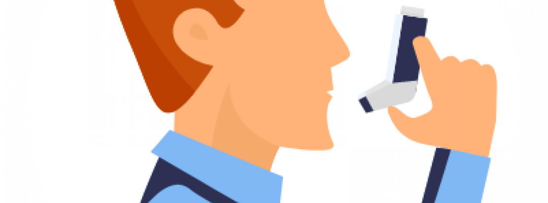 Mann mit Inhaler